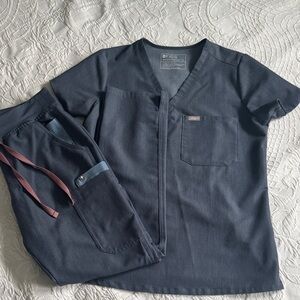 Figs Heathered Denim scrub set